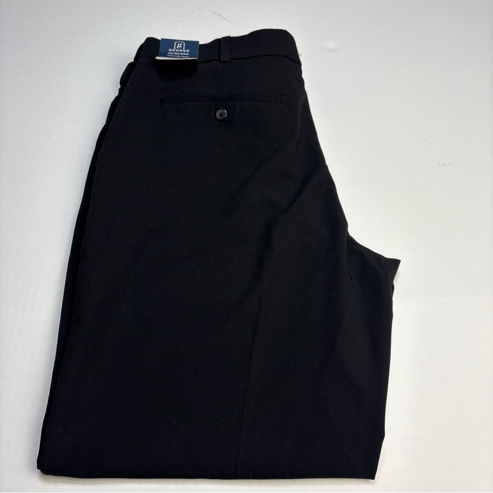 George Performance Men's 38x30 Dress Pants Black New Tags Classic Fit Flat Front